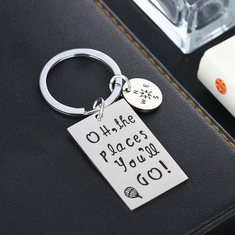 YEEQIN Graduation Gift Oh The Places You Will Go Keychain Inspirational Gifts For Graduates (Keychain) - Image 4